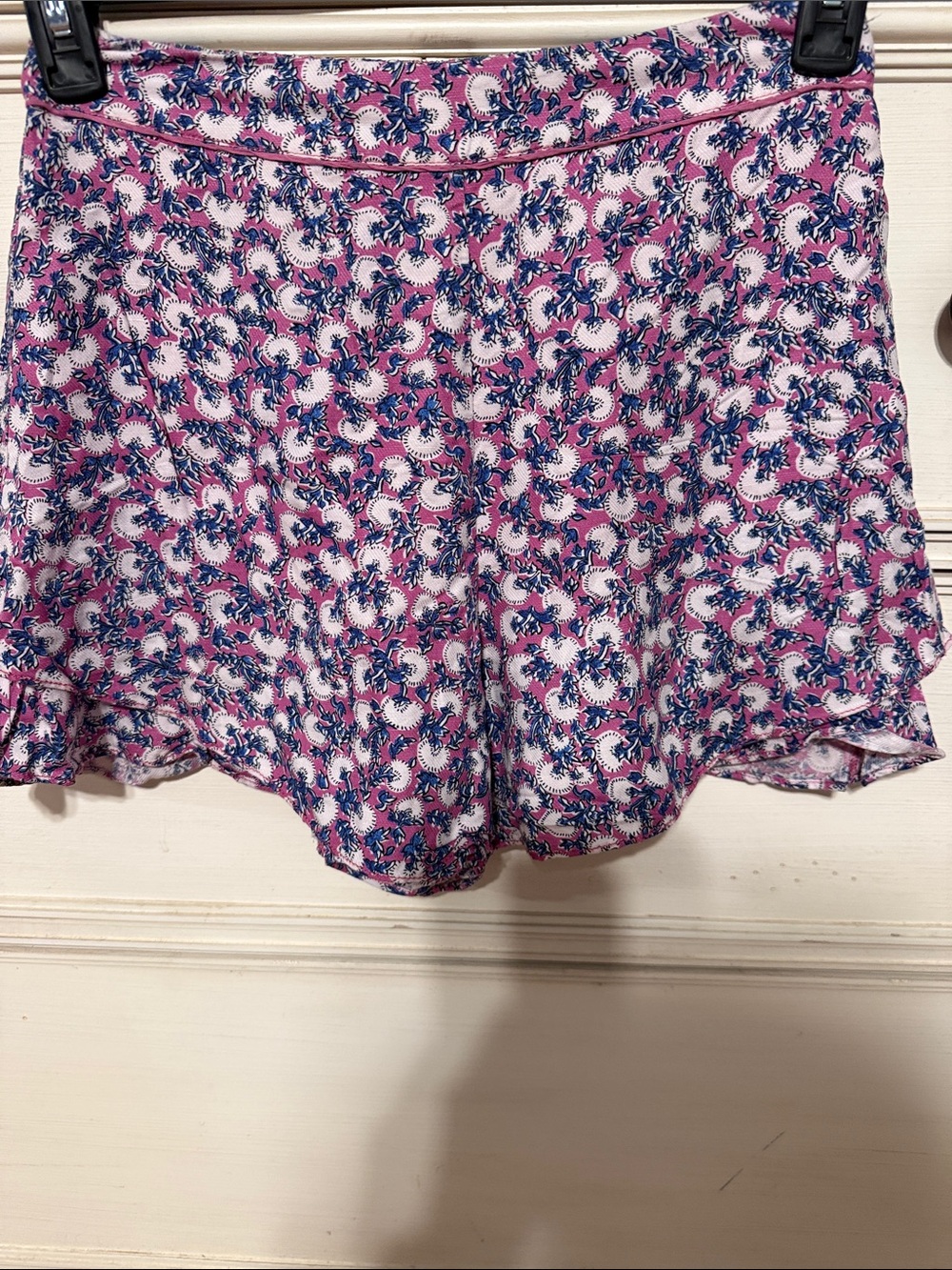 Anthropologie Pink and Navy Floral Shorts